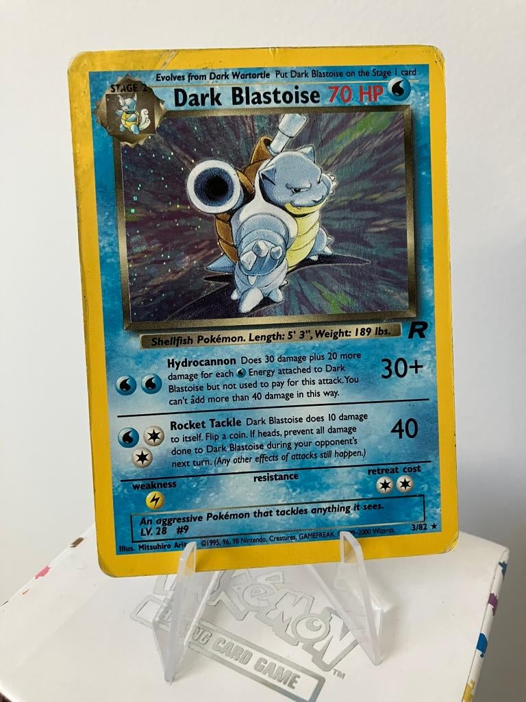 Dark Blastoise 3/82 - Team Rocket, Ophalen of Verzenden, Gebruikt, Losse kaart, Foil