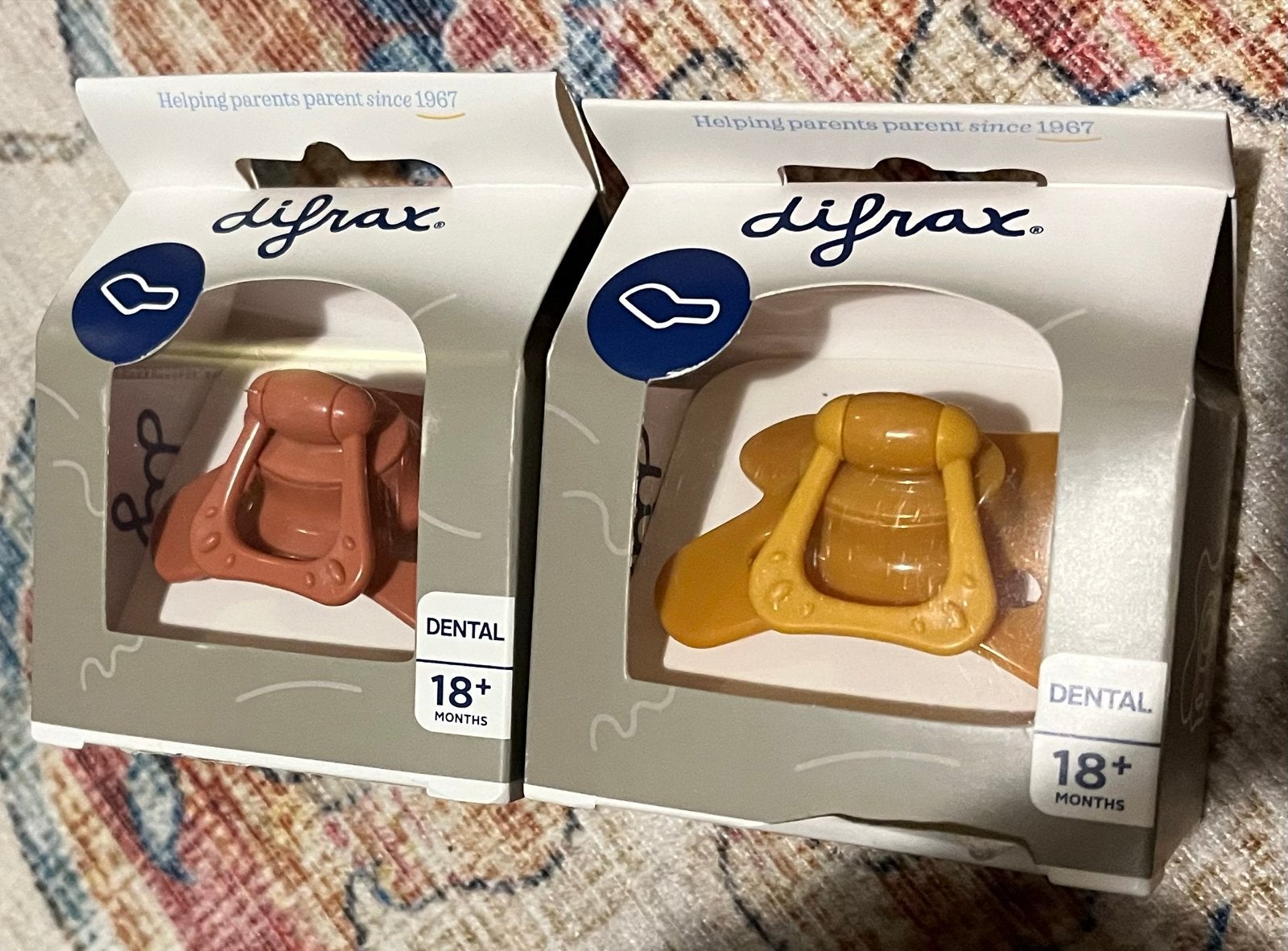 Difrax fopspenen Dental 18+ maanden - 2 stuks ongeopend, Ophalen of Verzenden, Nieuw