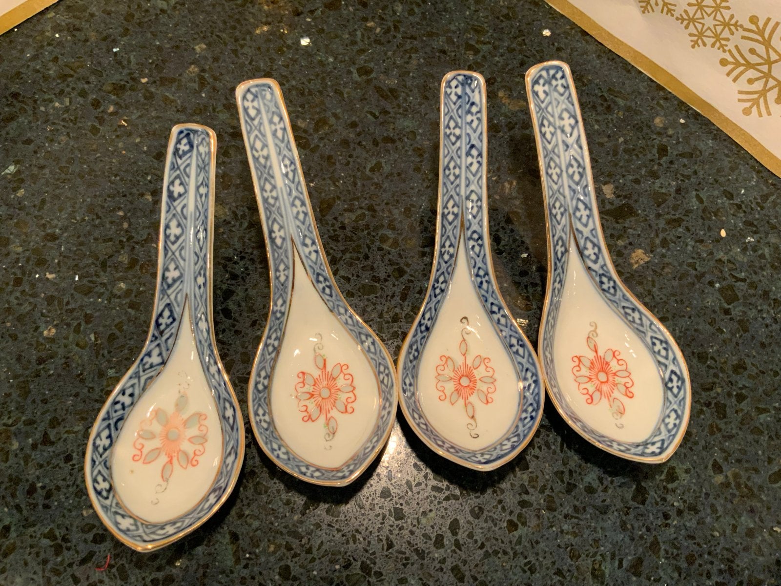 Set van 4 Chinese porseleinen lepels, Ophalen of Verzenden