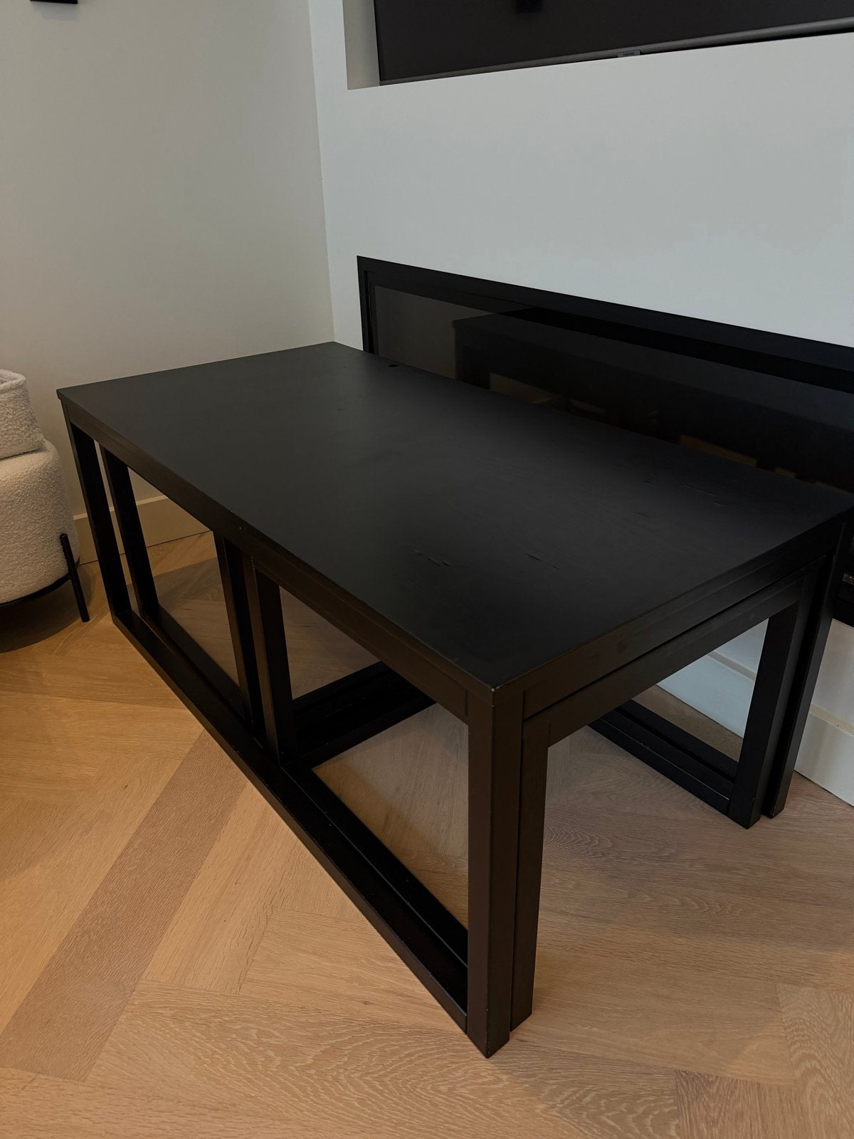 Moderne zwarte salontafel set - 3 stuks
