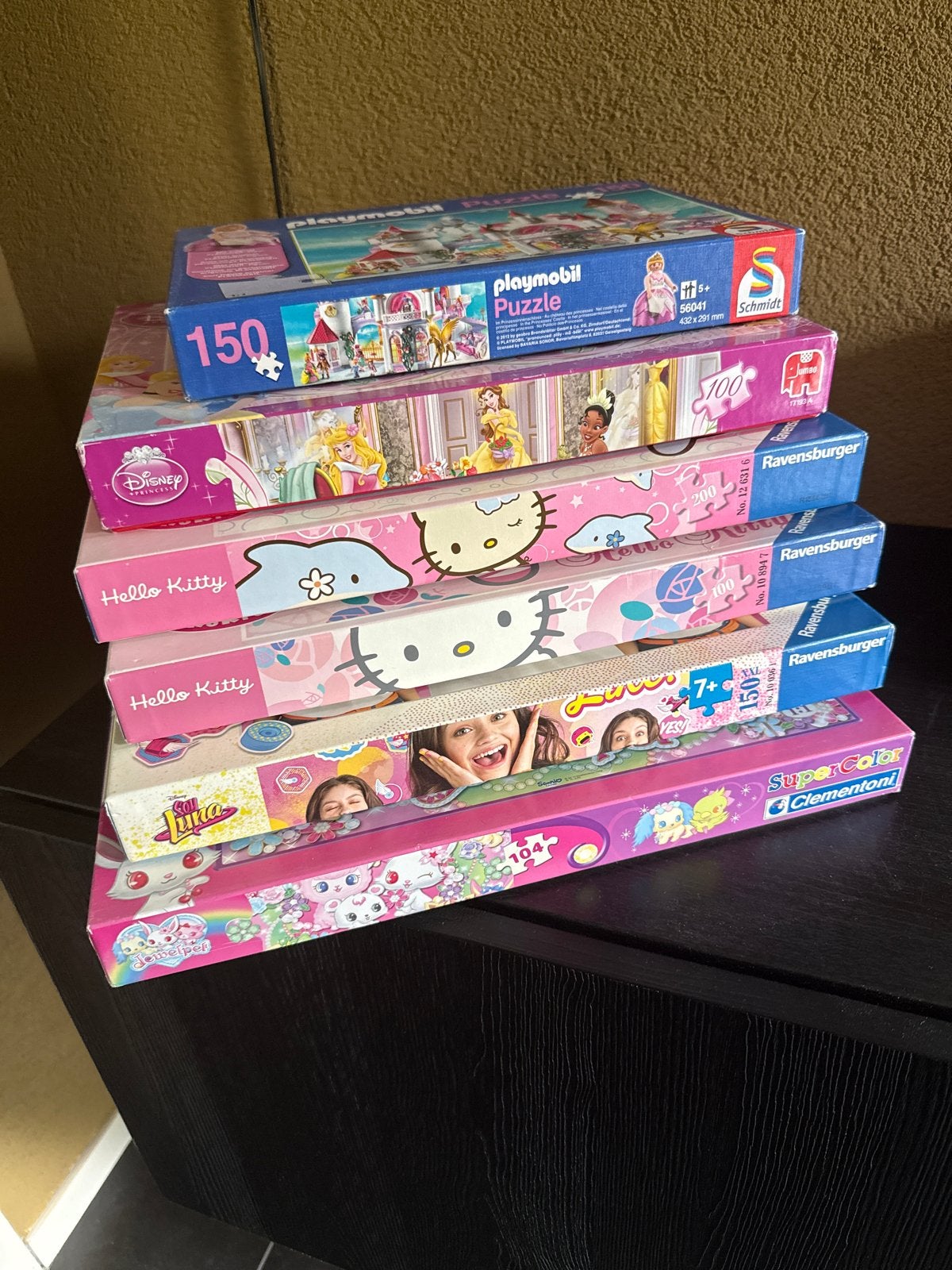 Leuke puzzels voor kinderen - Hello Kitty, Disney, Playmobil, Ophalen of Verzenden, Minder dan 500 stukjes, Zo goed als nieuw