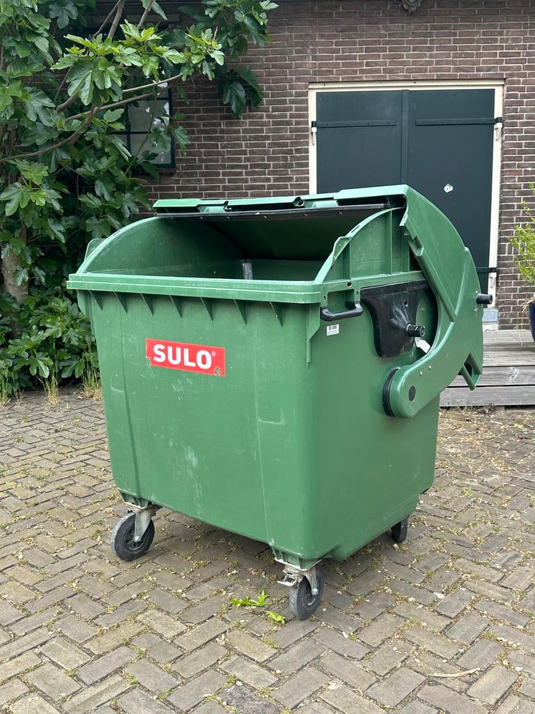 SULO container 1100 liter - Groene afvalcontainer, Huis en Inrichting, Woonaccessoires | Prullenbakken, Ophalen, Kunststof, Gebruikt
