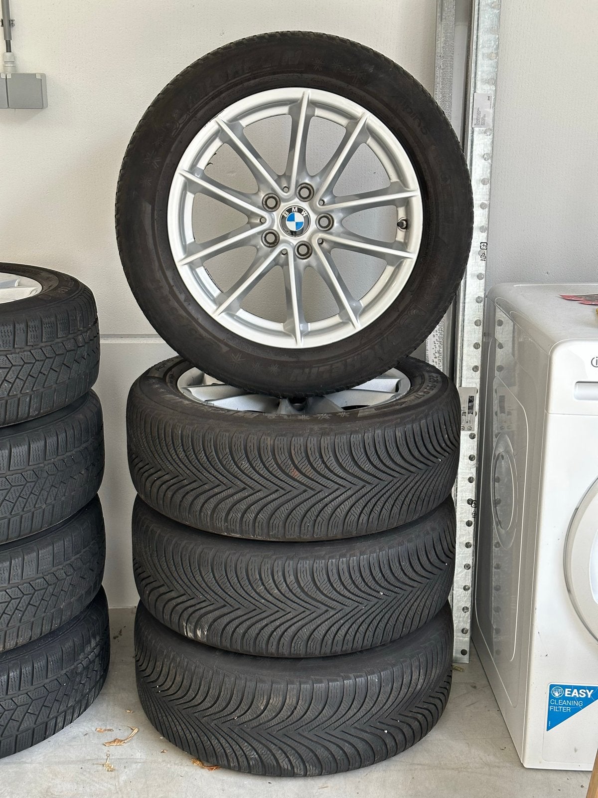 BMW 17 inch winterbanden met velgen - Michelin Alpin 5, Auto-onderdelen, Ophalen of Verzenden, Gebruikt