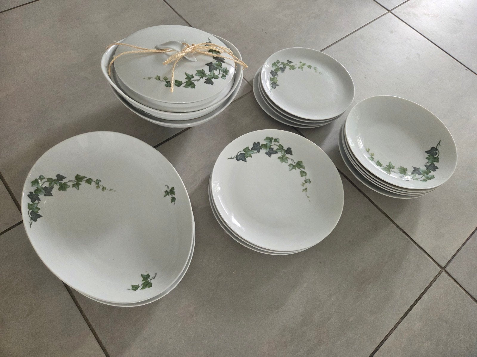 Eschenbach Bavaria Germany servies met klimopmotief, Antiek en Kunst, Antiek | Servies compleet, Ophalen