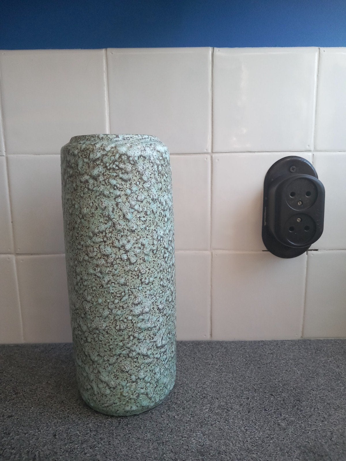 Vintage West Germany vaas, Fat Lava stijl, 28 cm, Antiek en Kunst, Ophalen of Verzenden