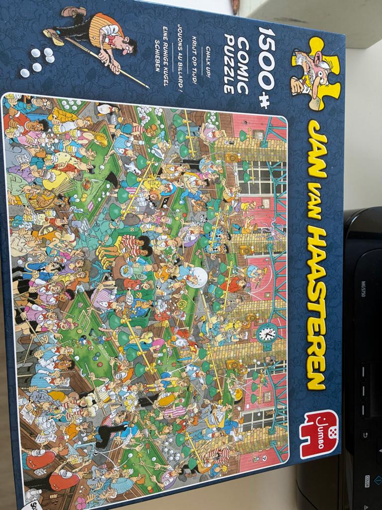 Jan van Haasteren Comic Puzzel - Biljart - 1500 stukjes, Hobby en Vrije tijd, Denksport en Puzzels, Ophalen of Verzenden, 500 t/m 1500 stukjes