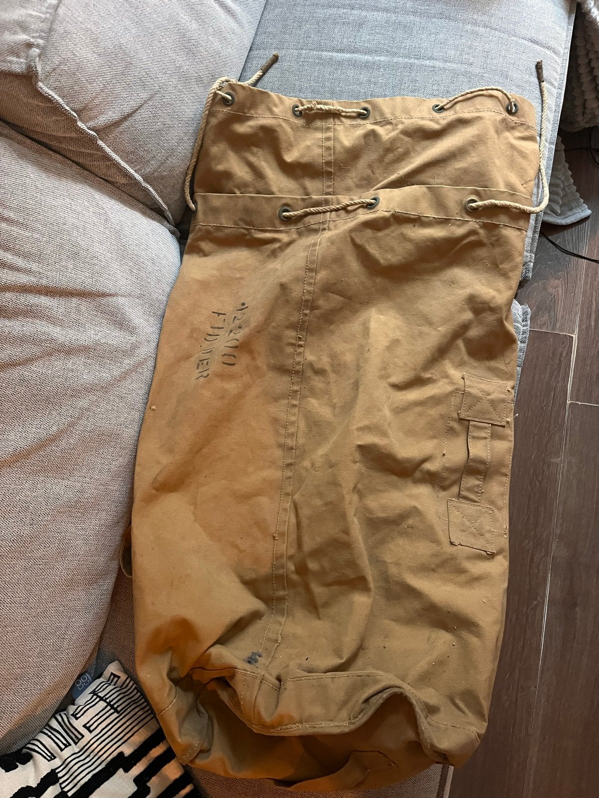 Leger plunjezak - Vintage legertas van mijn vader, Verzamelen, Militaria | Algemeen, Ophalen, Landmacht, Nederland, Overige typen