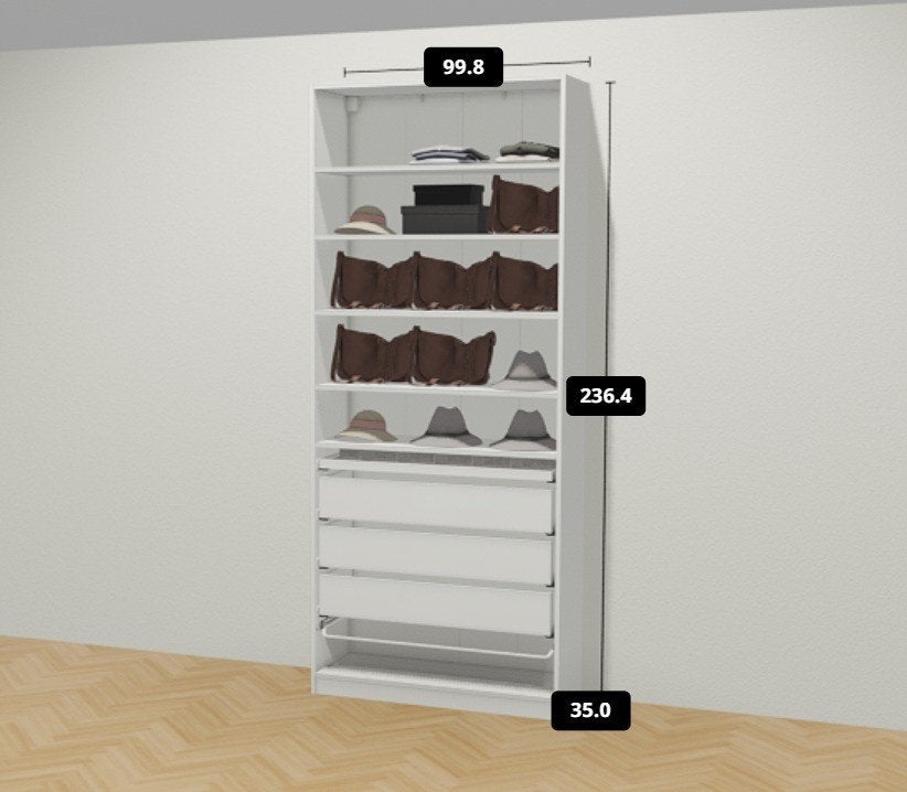 PAX kast wit, Huis en Inrichting, Ophalen, 200 cm of meer, 50 tot 100 cm, Zo goed als nieuw