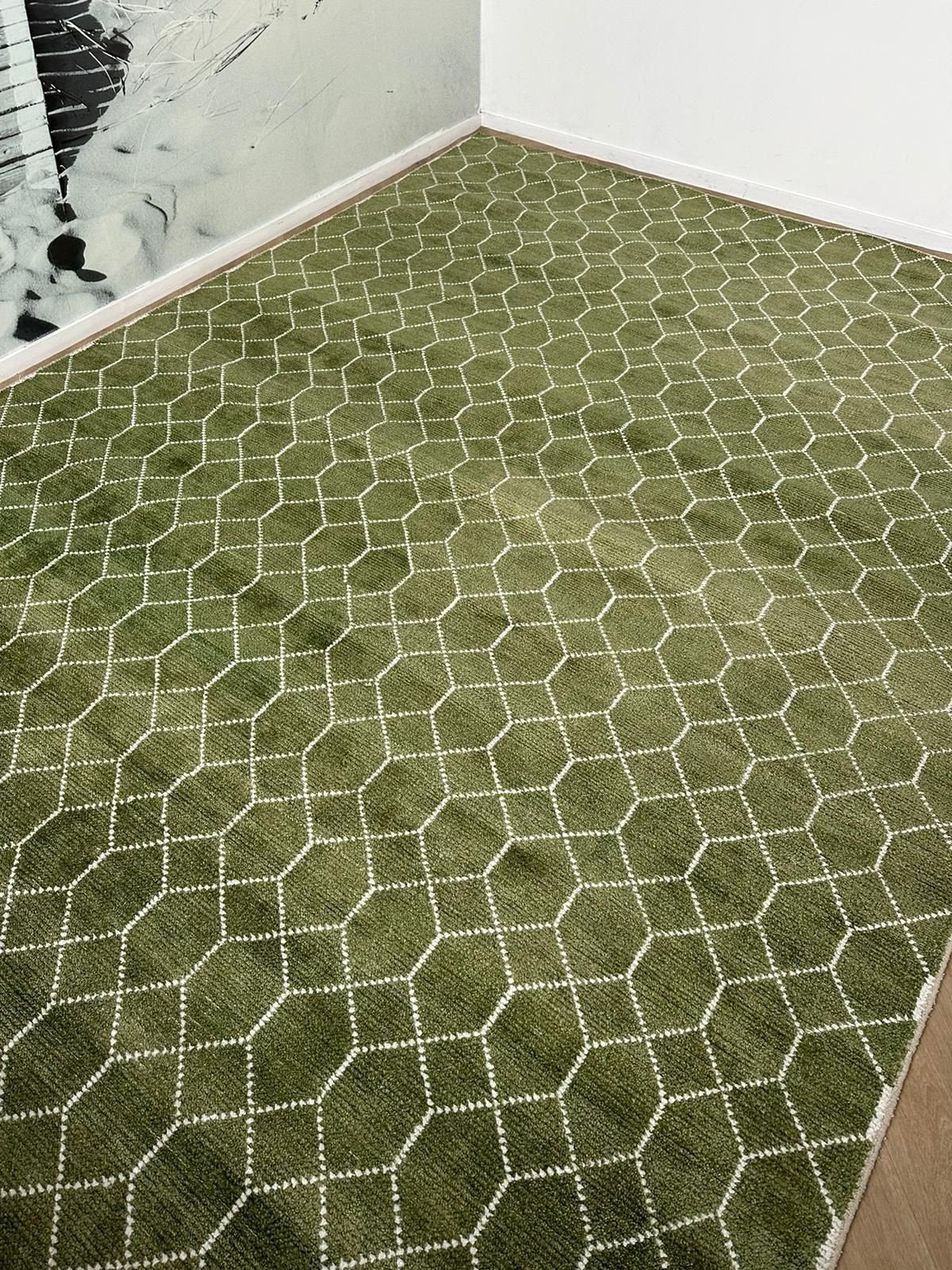 Brinker vloerkleed Laatz Bamboo silk Army XXL 240x340, Ophalen of Verzenden, 200 cm of meer, Rechthoekig, Nieuw