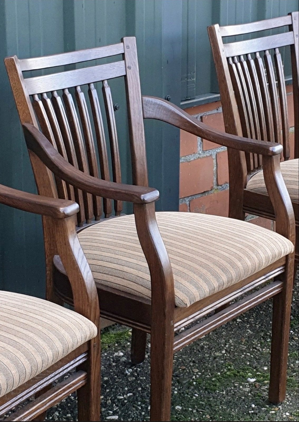6 Bannink Jugendstil Eiken Eetkamerstoelen - TOP CONDITIE, Ophalen, Zo goed als nieuw, Bruin, Stof