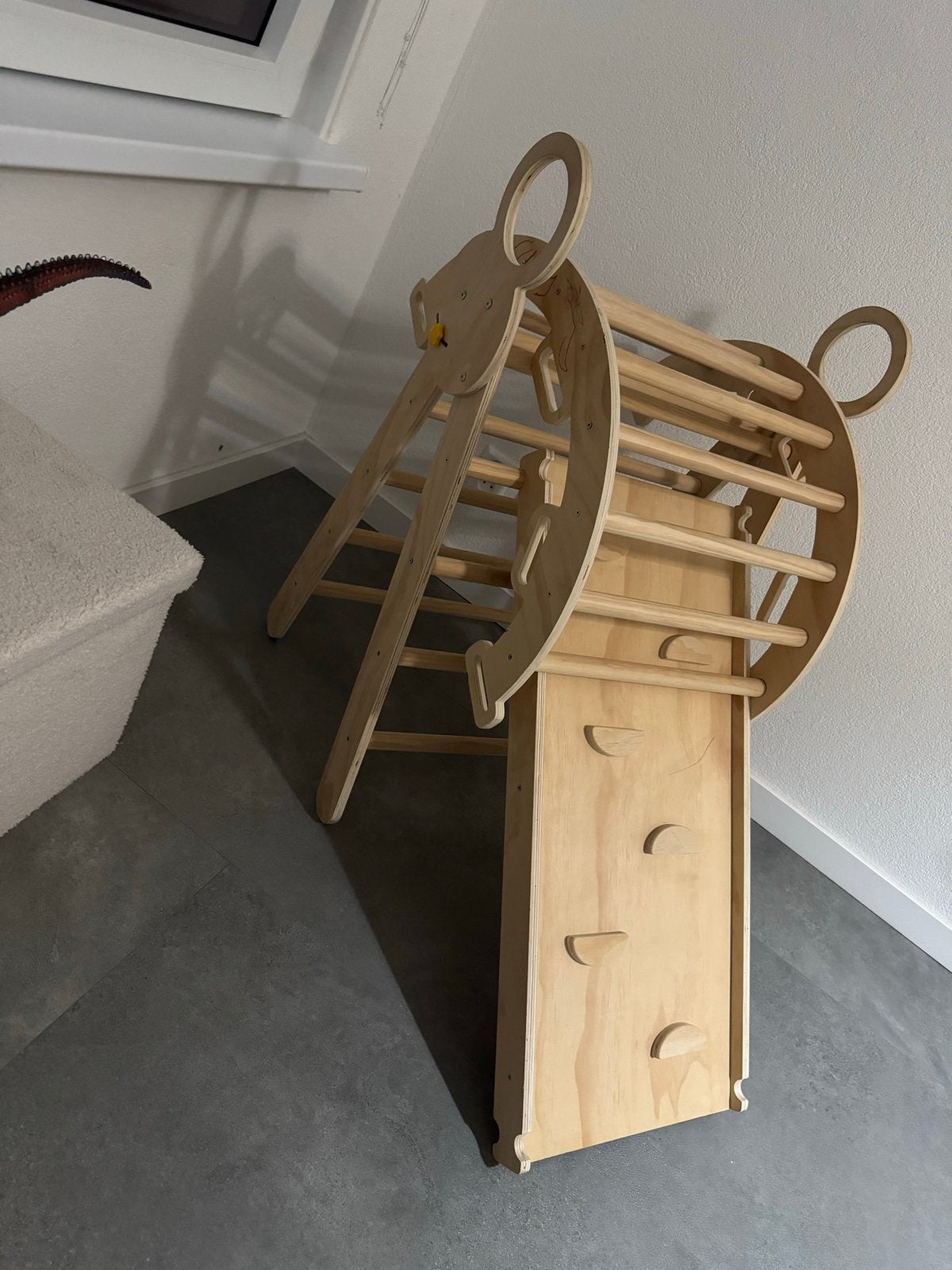 Houten Klimtoestel met Glijbaan en Klimwand voor Kinderen, Ophalen, Gebruikt, Glijbaan