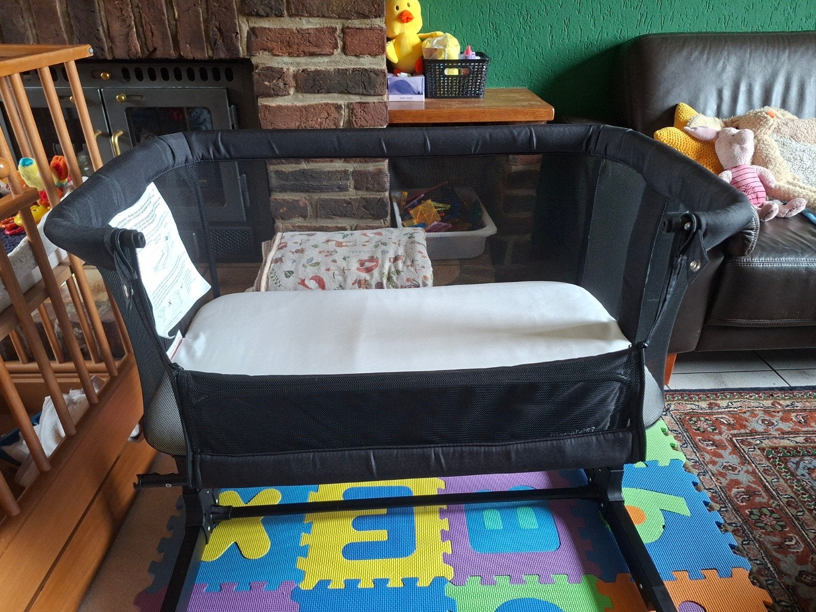 MamaLoes Noé Zwart Co-Sleeper, Ophalen, Zo goed als nieuw, Wieg