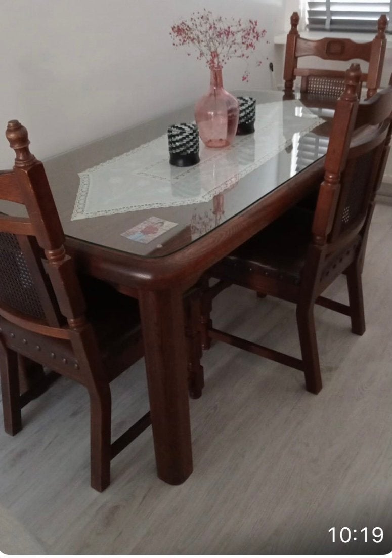 Eettafel 150x80 met 3 stoelen, Ophalen, Gebruikt, 50 tot 100 cm, 150 tot 200 cm