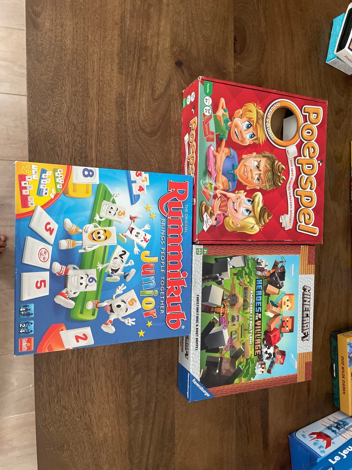 Bordspellen set: Rummikub Junior, Poepspel, Minecraft, Hobby en Vrije tijd, Gezelschapsspellen | Bordspellen, Een of twee spelers