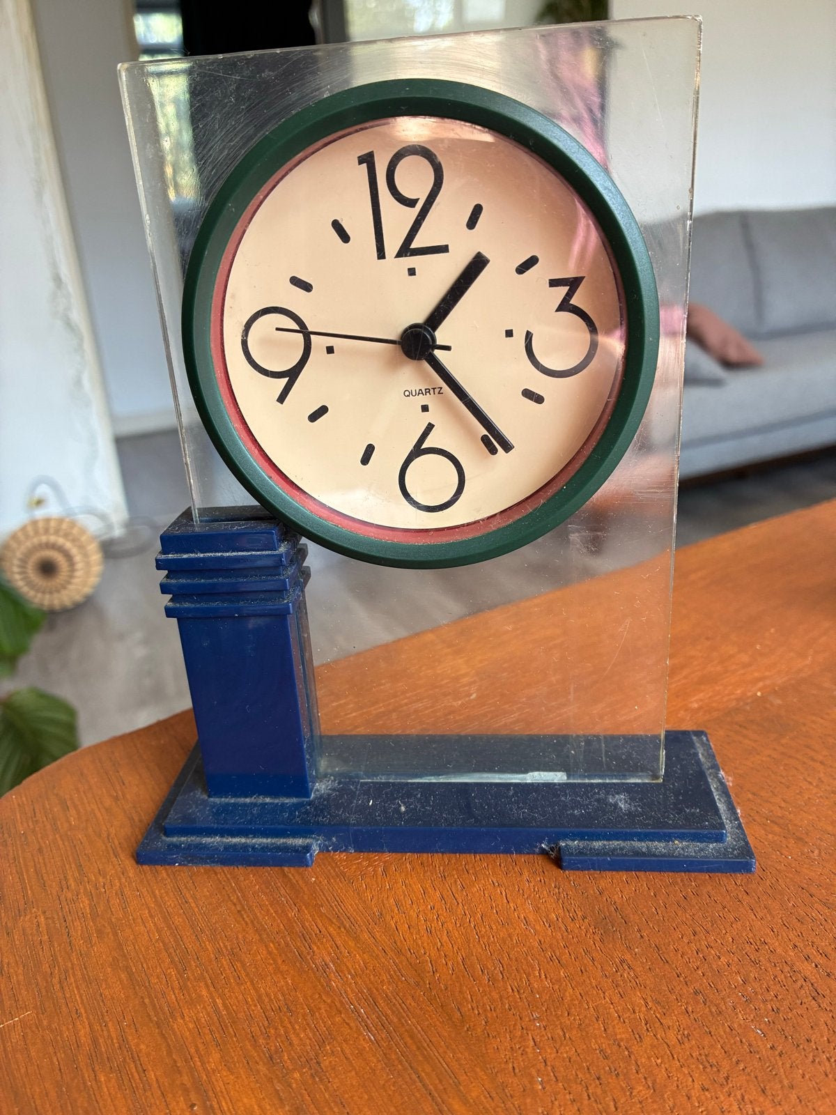 Vintage Quartz Tafelklok - Art Deco Stijl, Antiek en Kunst, Ophalen of Verzenden