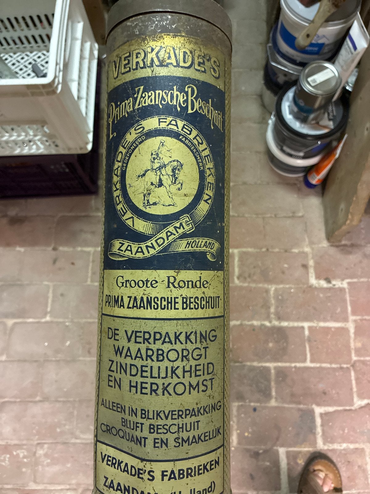 Vintage Verkade's Prima Zaansche Beschuit Blik, Ophalen of Verzenden