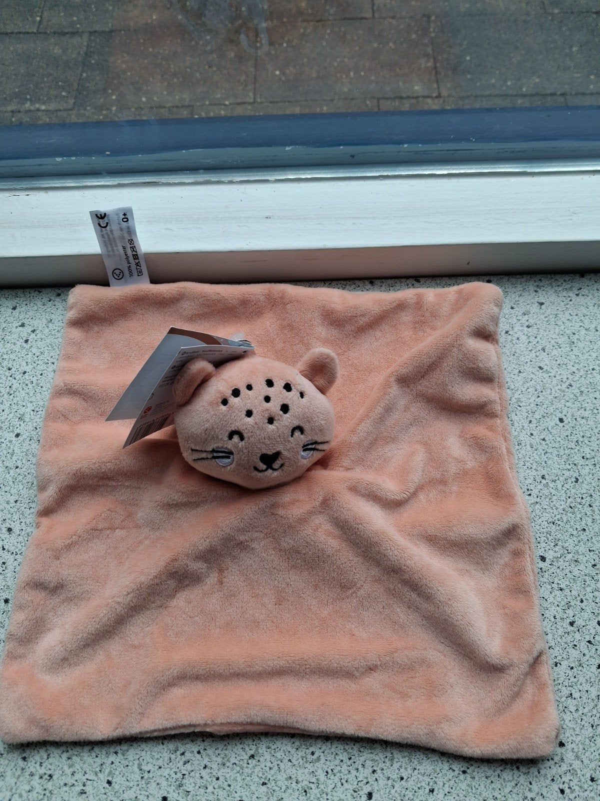 Knuffeldoek poes of kat van Kruidvat zalmroze velours, Oranje, Nieuw, Ophalen of Verzenden, Kat