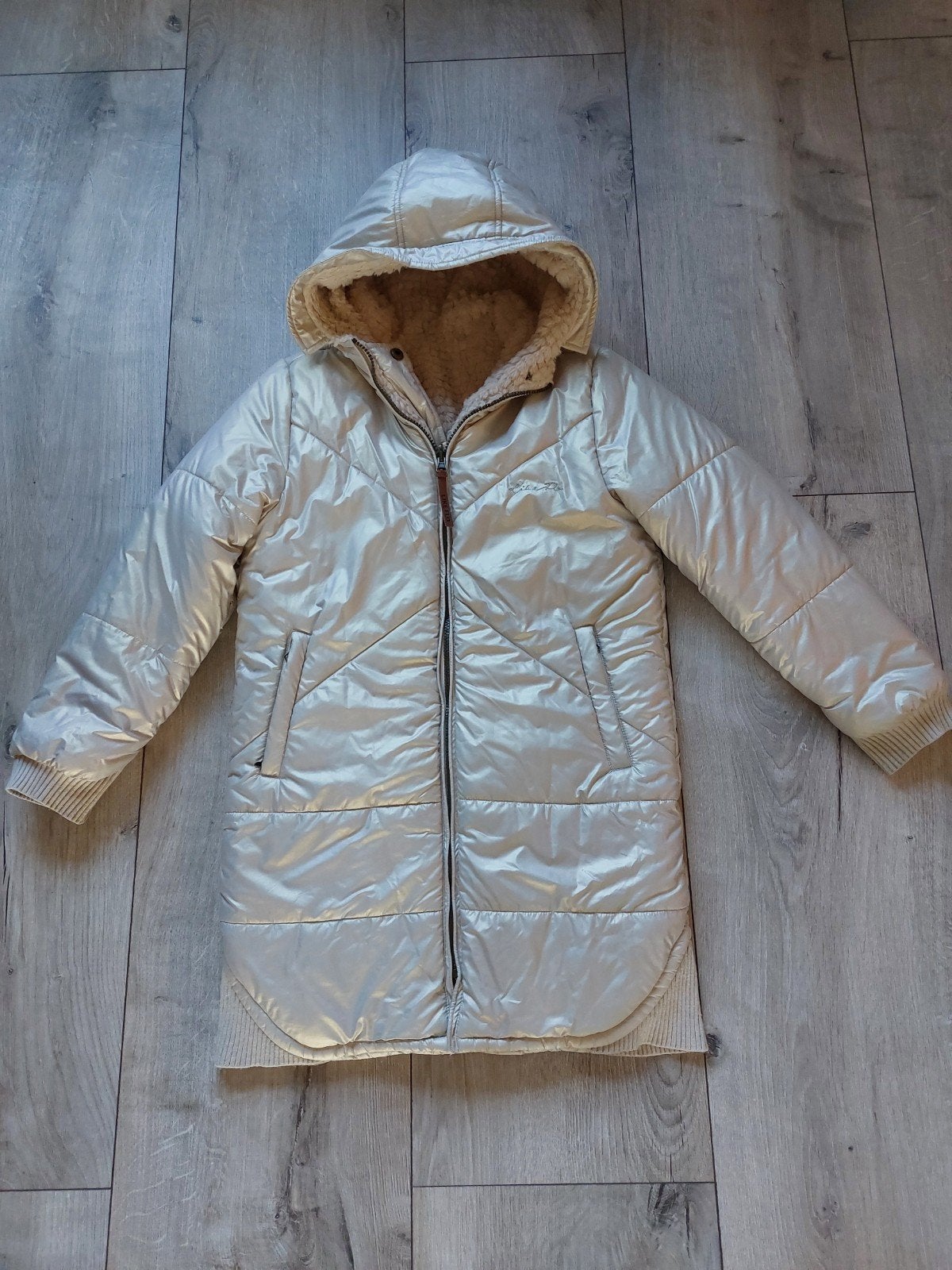 Like Flo Winterjas Meisje - Beige/Goud - Maat 146 /152, Kinderen en Baby's, Ophalen of Verzenden, Zo goed als nieuw, Like flo