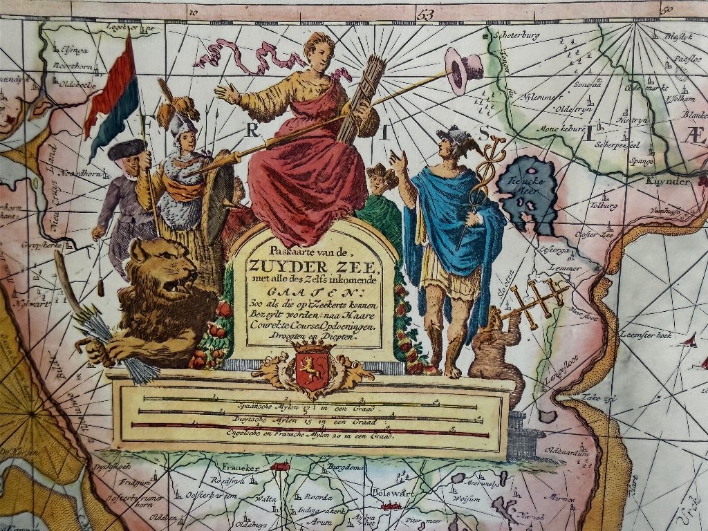 Kaart van de Zuyderzee  (Joannis van Keulen), Antiek en Kunst, Ophalen, Kaart, Prent