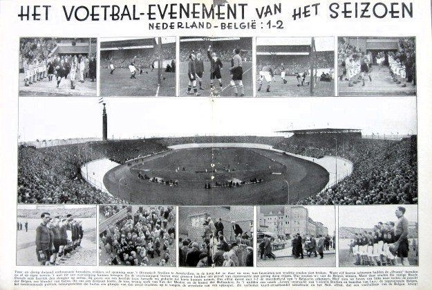3 vintage artikels voetbal 1932-33 Nederland Belgie Go Ahead, Ophalen of Verzenden, Gebruikt, Overige binnenlandse clubs, Poster, Plaatje of Sticker