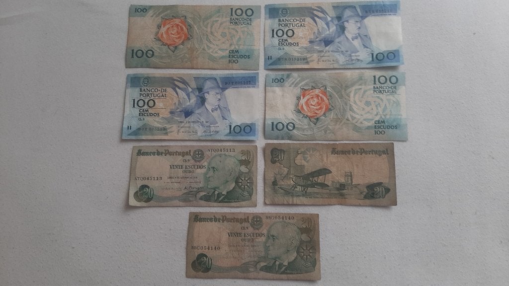 7 portugeese bankbiljetten, Verzenden, Zuid-Amerika, Setje
