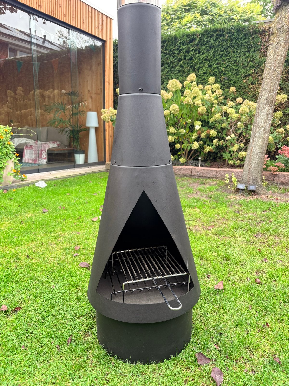 Nieuwe buitenkachel met BBQ rooster - GardenMaxX Denver 125, Ophalen, Nieuw