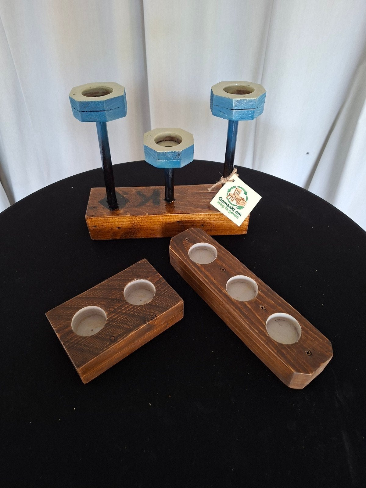 Kaarsenhouders (6 stuks), Ophalen, Gebruikt, Hout