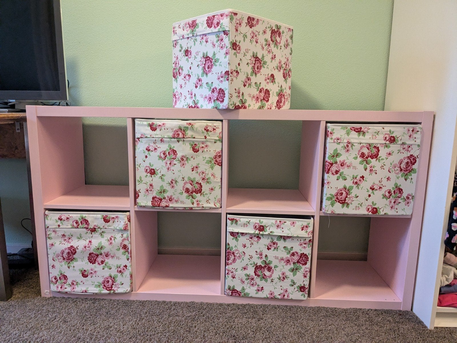 ikea Expedit Kallax open kast 4x2 vakken Roze, Huis en Inrichting, Ophalen, Gebruikt, 25 tot 50 cm, Minder dan 150 cm