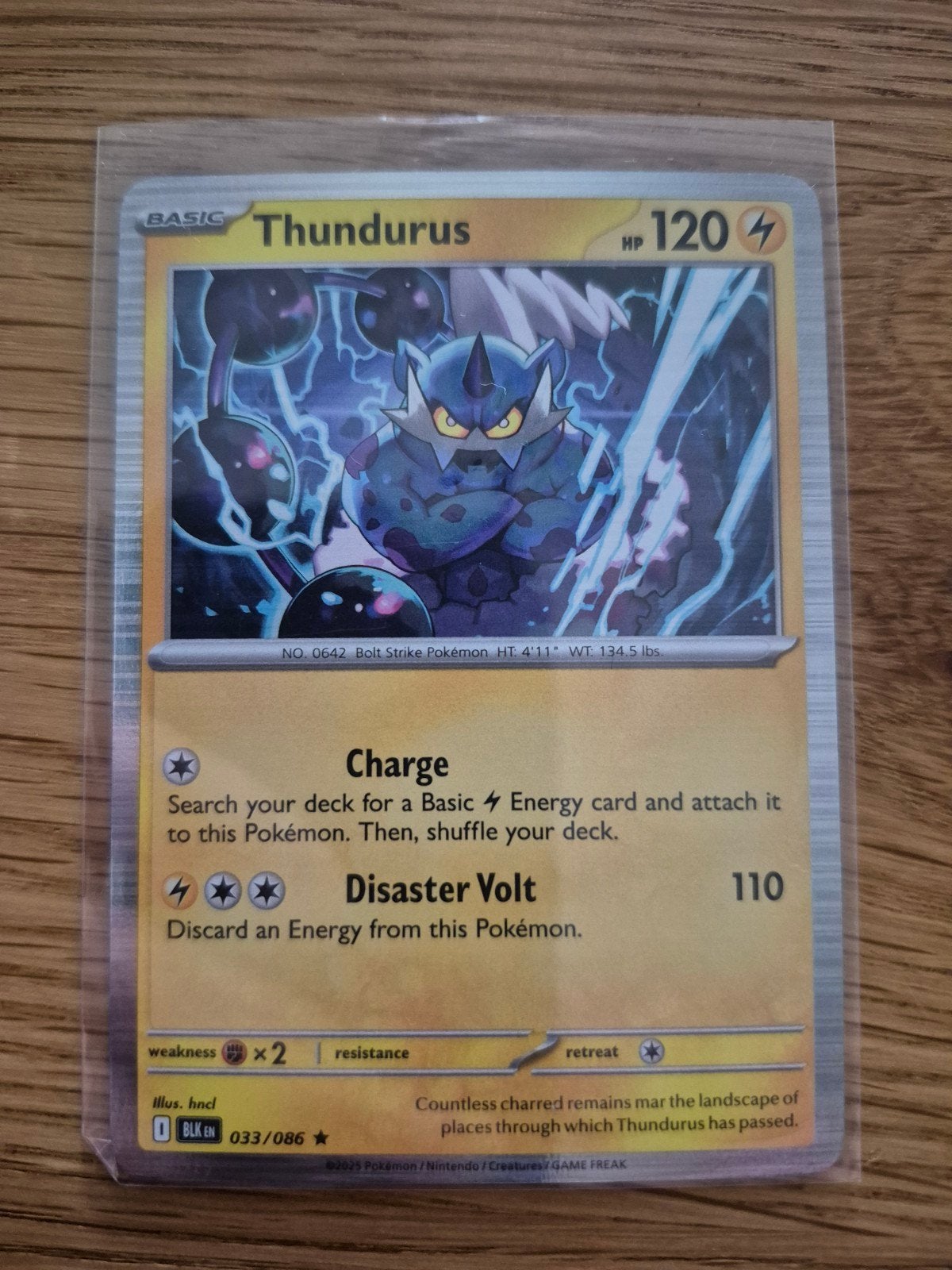 Thundurus 033/086 Rare Holo, Ophalen of Verzenden, Zo goed als nieuw, Losse kaart, Foil
