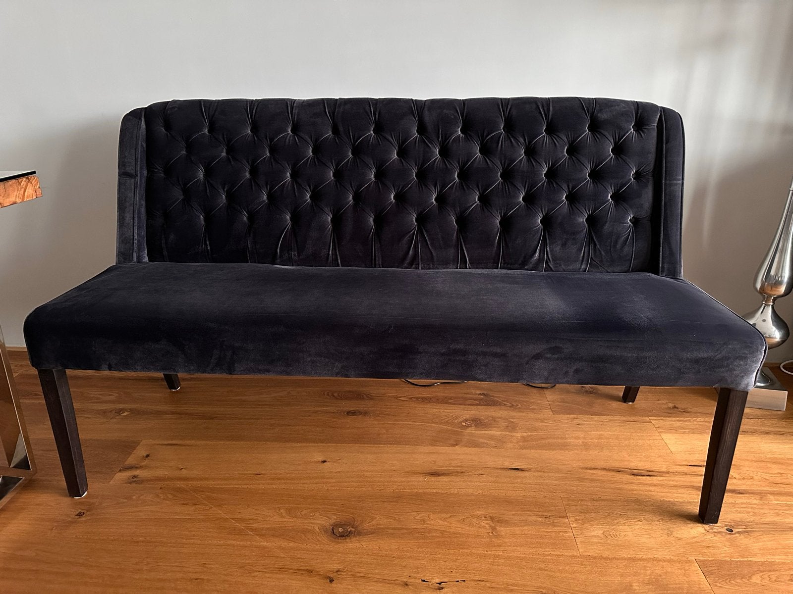 Richmond Eettafel Bankje Antraciet Stof Houten Pootjes, Huis en Inrichting, Banken | Sofa's en Chaises Longues, Ophalen, Landelijk/modern