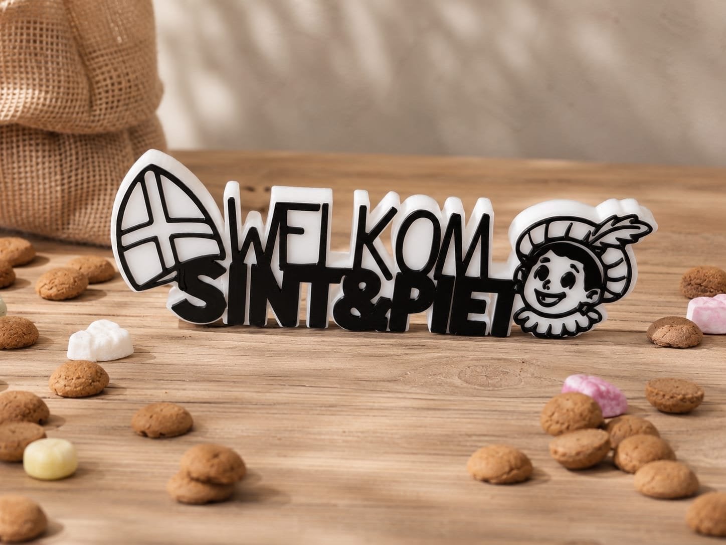 Sint en piet welkomsbordje, Ophalen of Verzenden, Nieuw