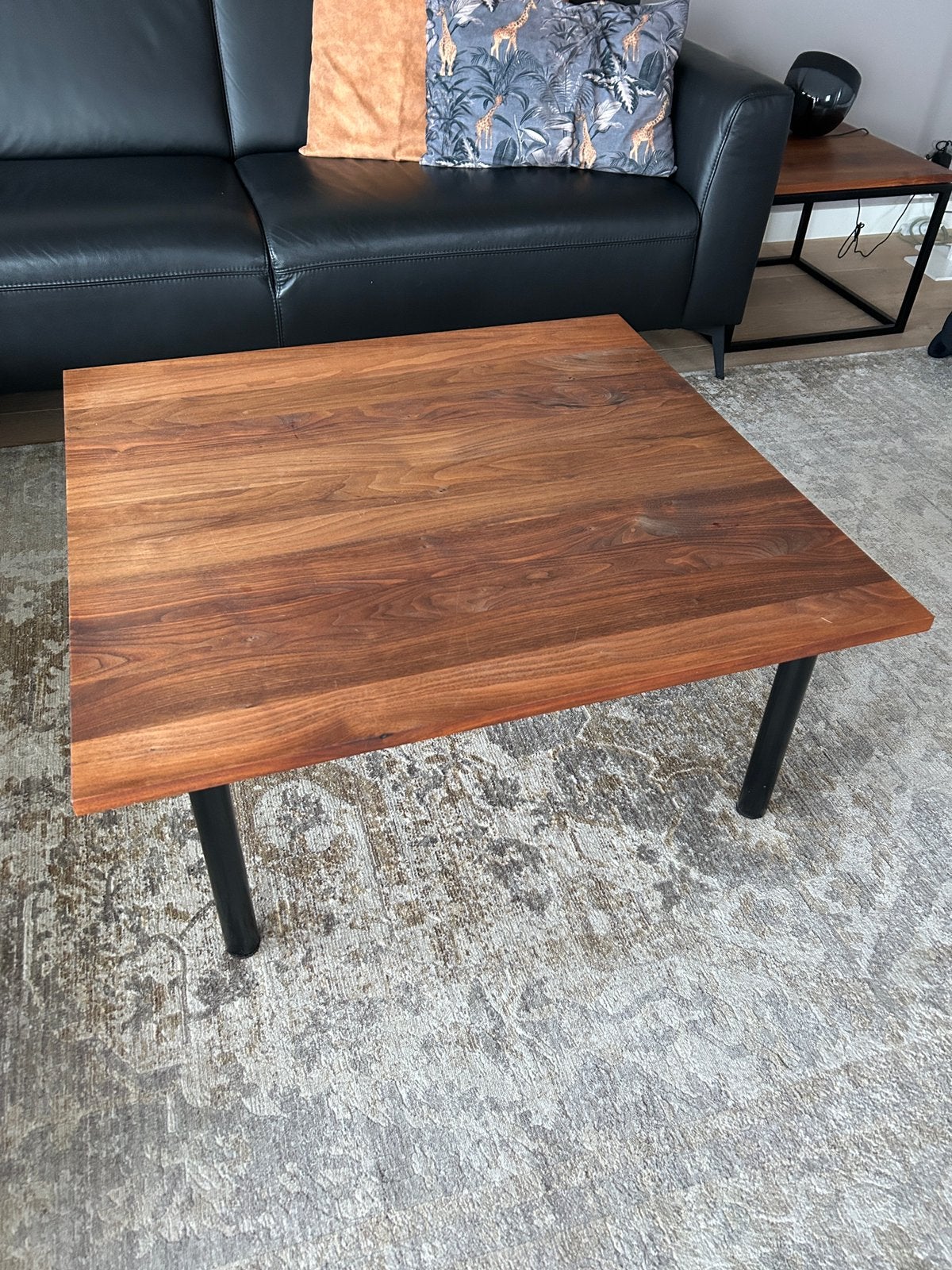 Noten salontafel, Huis en Inrichting, Tafels | Salontafels, Ophalen, Gebruikt, 50 tot 100 cm, 50 tot 100 cm