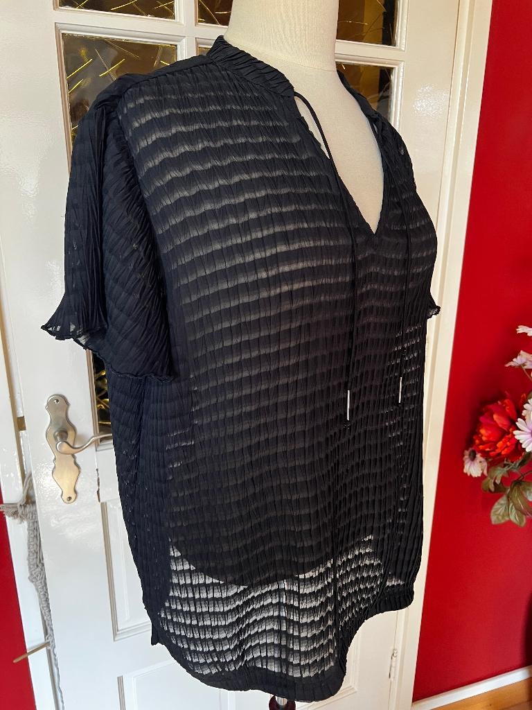 zwarte blouse Q/S, Ophalen, Zo goed als nieuw, Maat 42/44 (L), Zwart