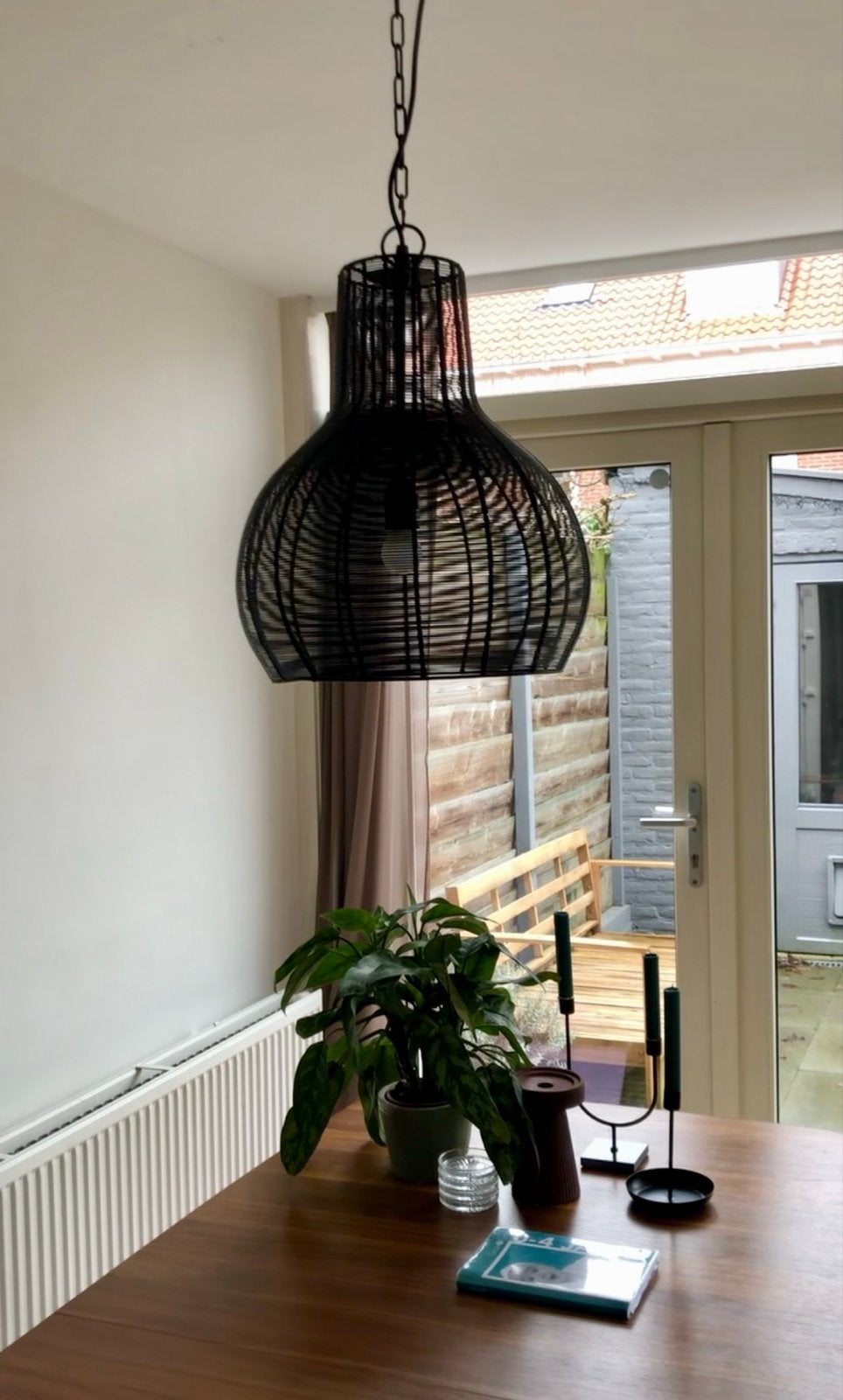 Hanglamp Diban Kwantum - Zwart metaal, Huis en Inrichting, Ophalen, Zo goed als nieuw, Metaal, E27 (groot)