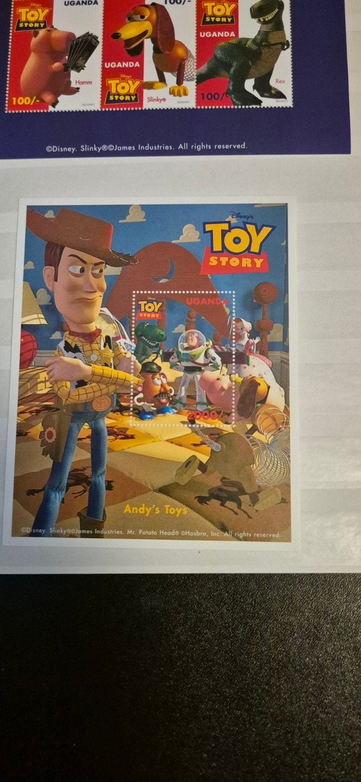 Toy Story postzegels - Uganda - Disney verzameling, Ophalen of Verzenden, Postfris, Overige thema's