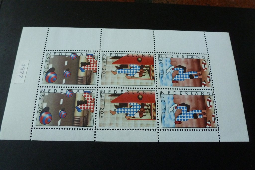 Blok van 6 kinderzegels - 40,45,55 cent 1977 postfris (p 134, Postzegels en Munten, Postzegels | Nederland, Ophalen of Verzenden