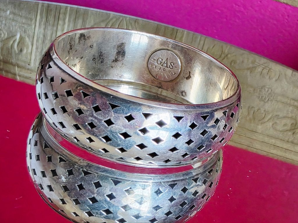 Zilveren armband van openwerk, Ophalen of Verzenden, Gebruikt, Zilver, Zilver