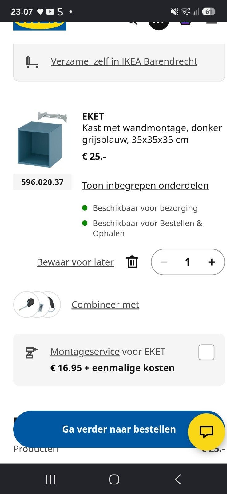 IKEA Eket Kasten - Geel en Grijs met Houten Vakken, Huis en Inrichting, Kasten | Overige, Ophalen of Verzenden