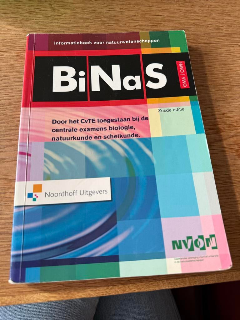 BiNaS zesde editie - Informatieboek natuurwetenschappen, Boeken, Ophalen of Verzenden, Beta, Zo goed als nieuw, Overige niveaus
