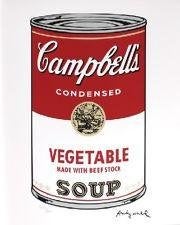 Andy Warhol(1928)Lithografie"Campbel Vegetable Soup" Ges Gen, Gesigneerd in de plaat, Ophalen of Verzenden, Overige onderwerpen