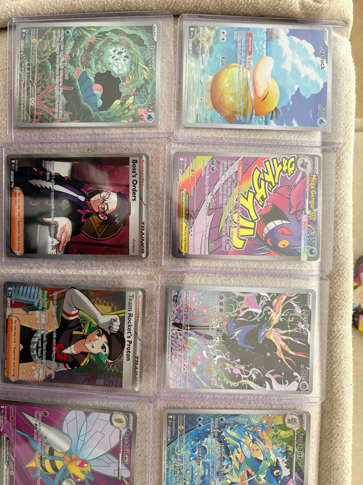 Diverse Pokémon kaarten - Mega Gengar, Psyduck, Xerneas, Ophalen of Verzenden, Zo goed als nieuw, Meerdere kaarten, Foil