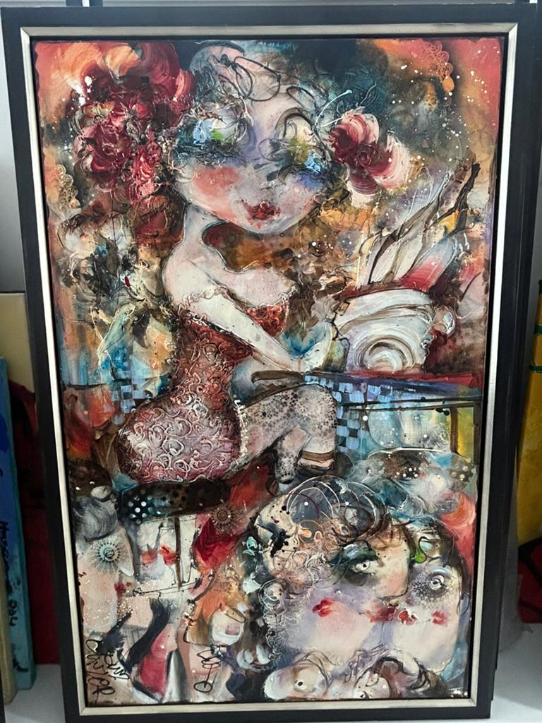 Prachtig origineel kunstwerk van Guy Olivier – “Luna Rossa”, Antiek en Kunst, Ophalen