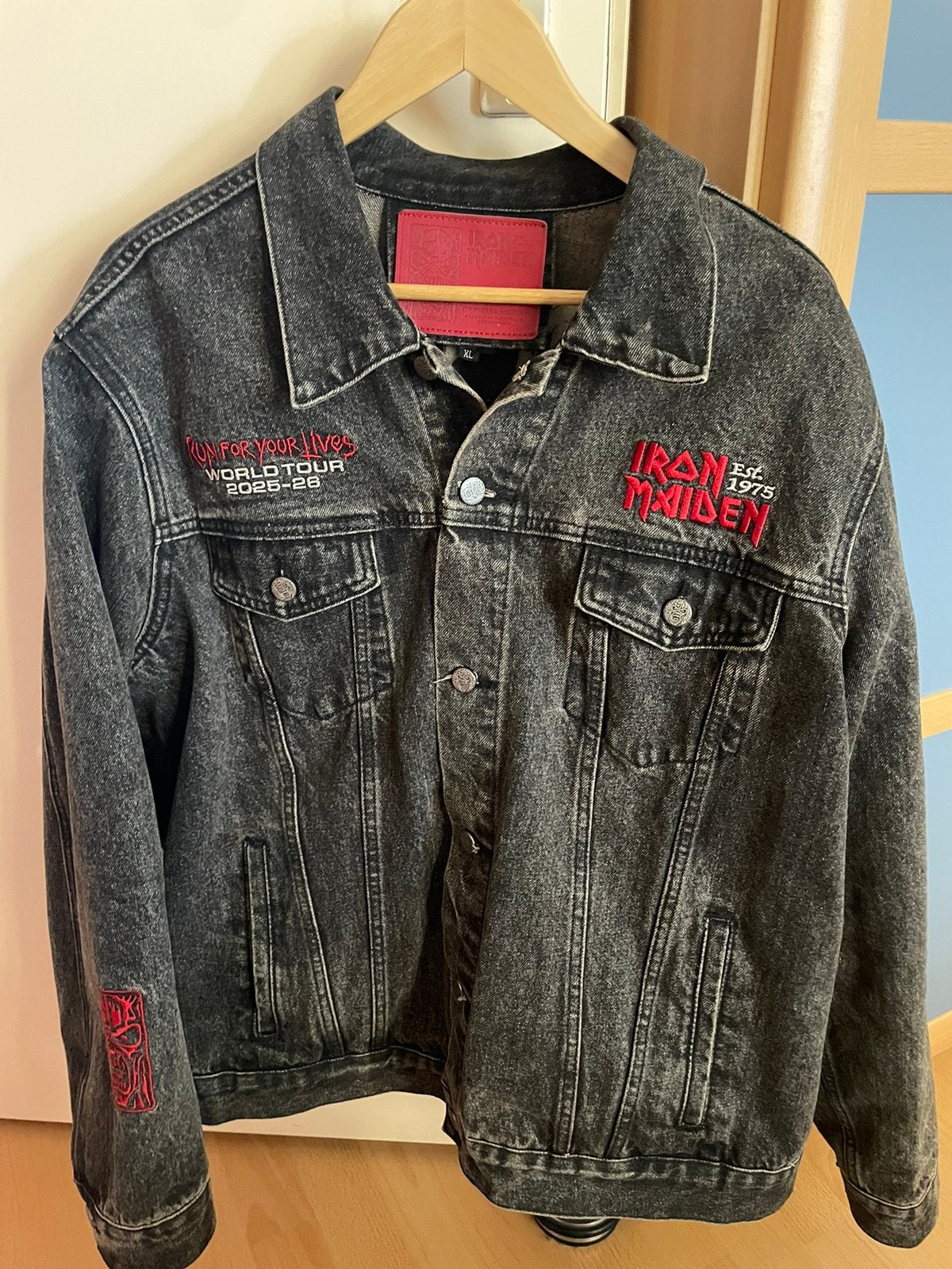 Iron Maiden denim jas XL, Ophalen, Zo goed als nieuw, Maat 56/58 (XL), Zwart