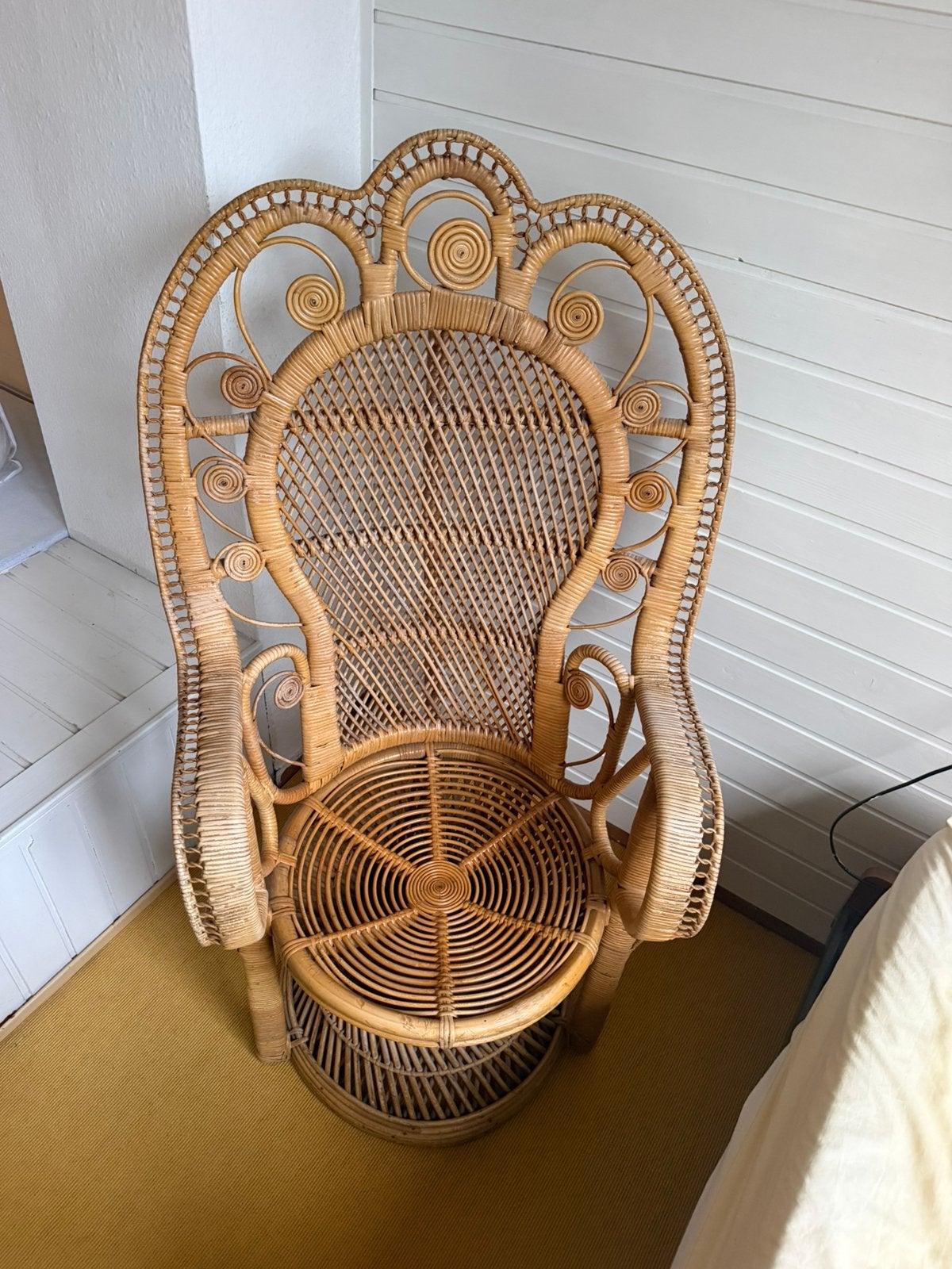 Vintage rotan Peacock / Pauwenstoel – echte eyecatcher, Ophalen
