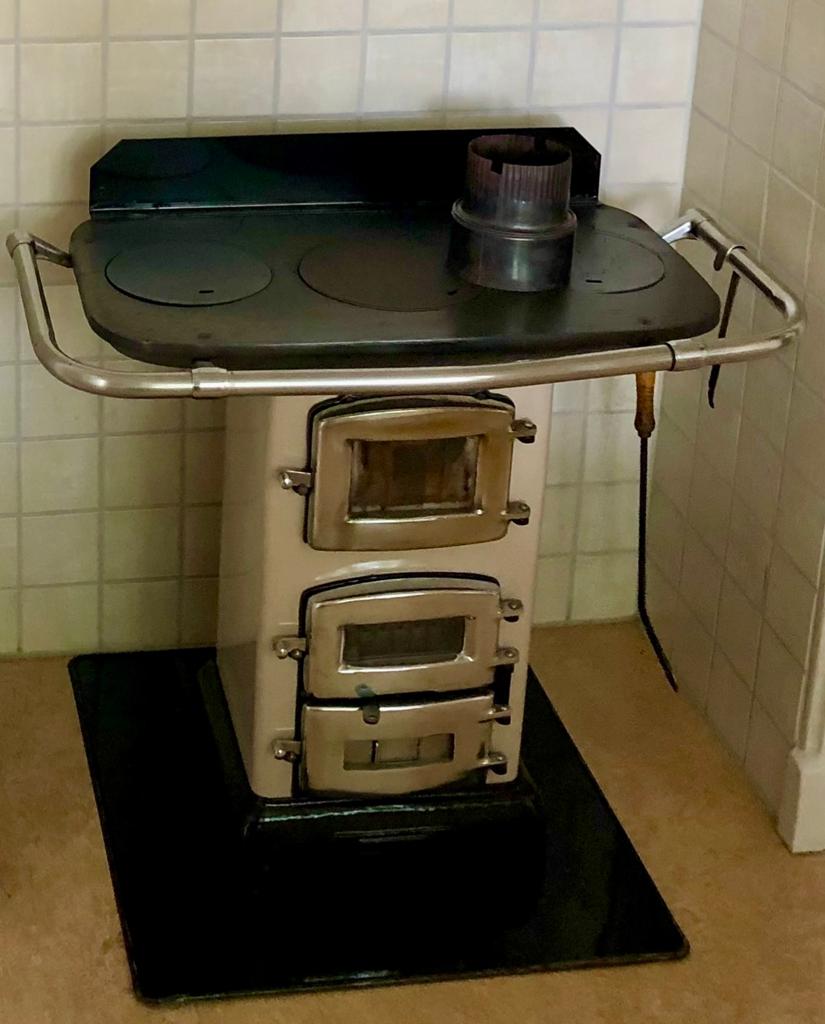 Vintage D.B.H. Oudenaarde houtkachel, Ophalen, Gebruikt, Houtkachel, Vrijstaand