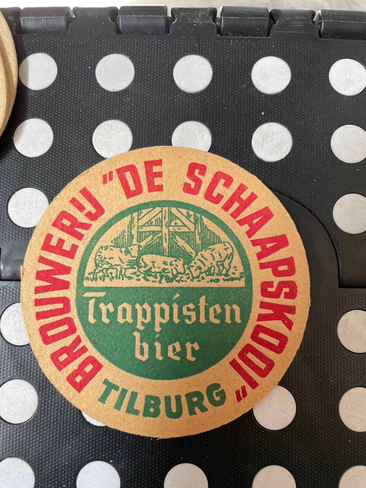 Vintage Brouwerij De Schaapskooi Trappistenbier Viltje, Ophalen of Verzenden, Gebruikt, Viltje(s), Overige merken