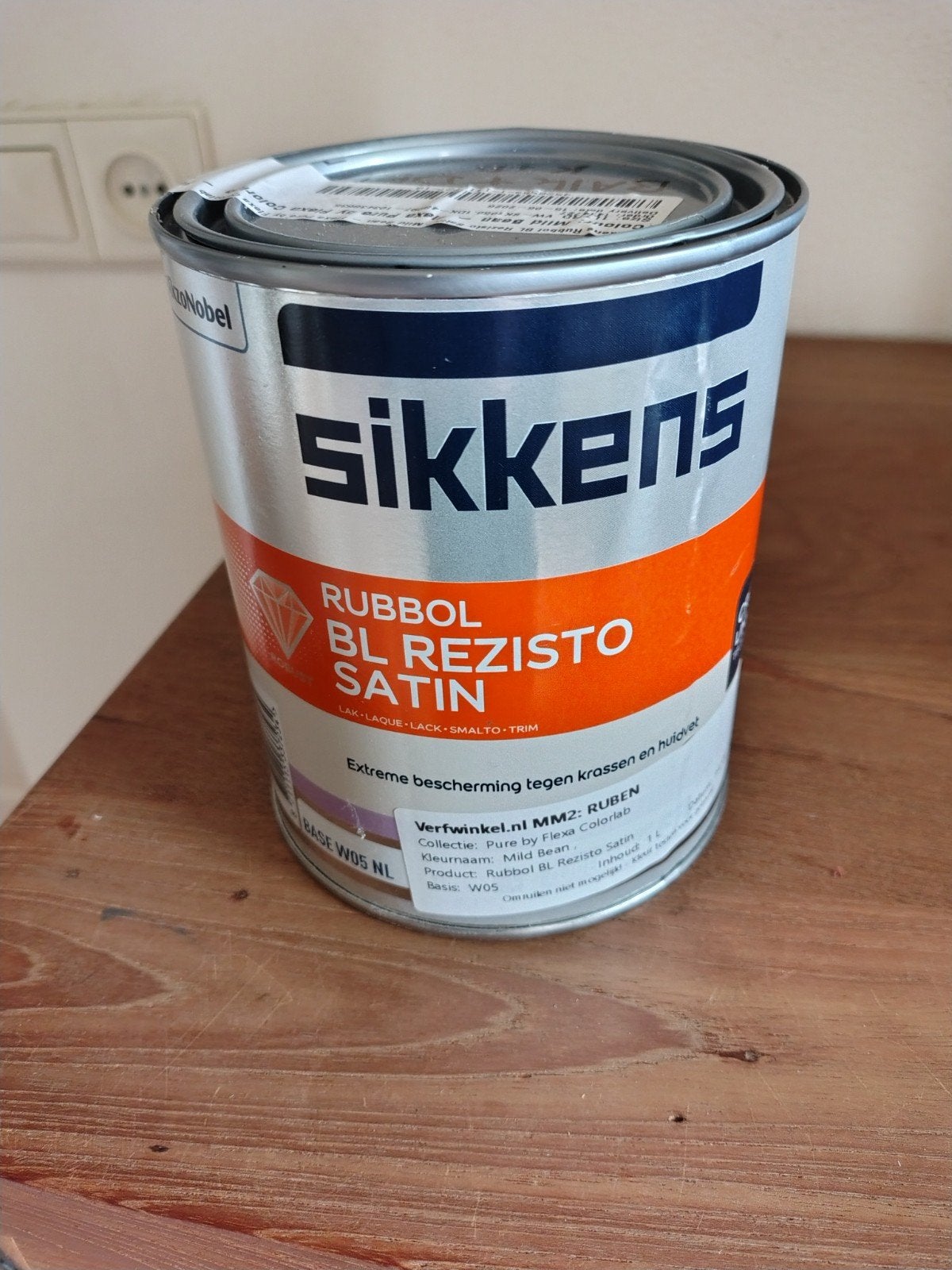Sikkens Rubbol BL Rezisto Satin - Mild Bean (1L), Overige kleuren, Nieuw, Ophalen of Verzenden, Lak