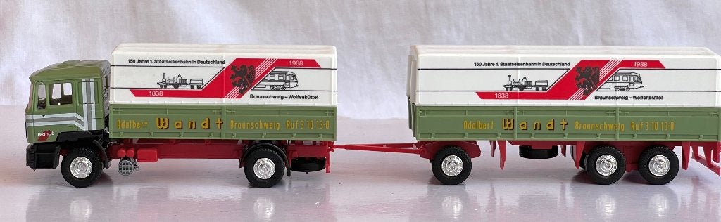 Herpa: MAN F90 combinatie "Wandt Braunschweig", Ophalen of Verzenden, Zo goed als nieuw, Bus of Vrachtwagen, Herpa