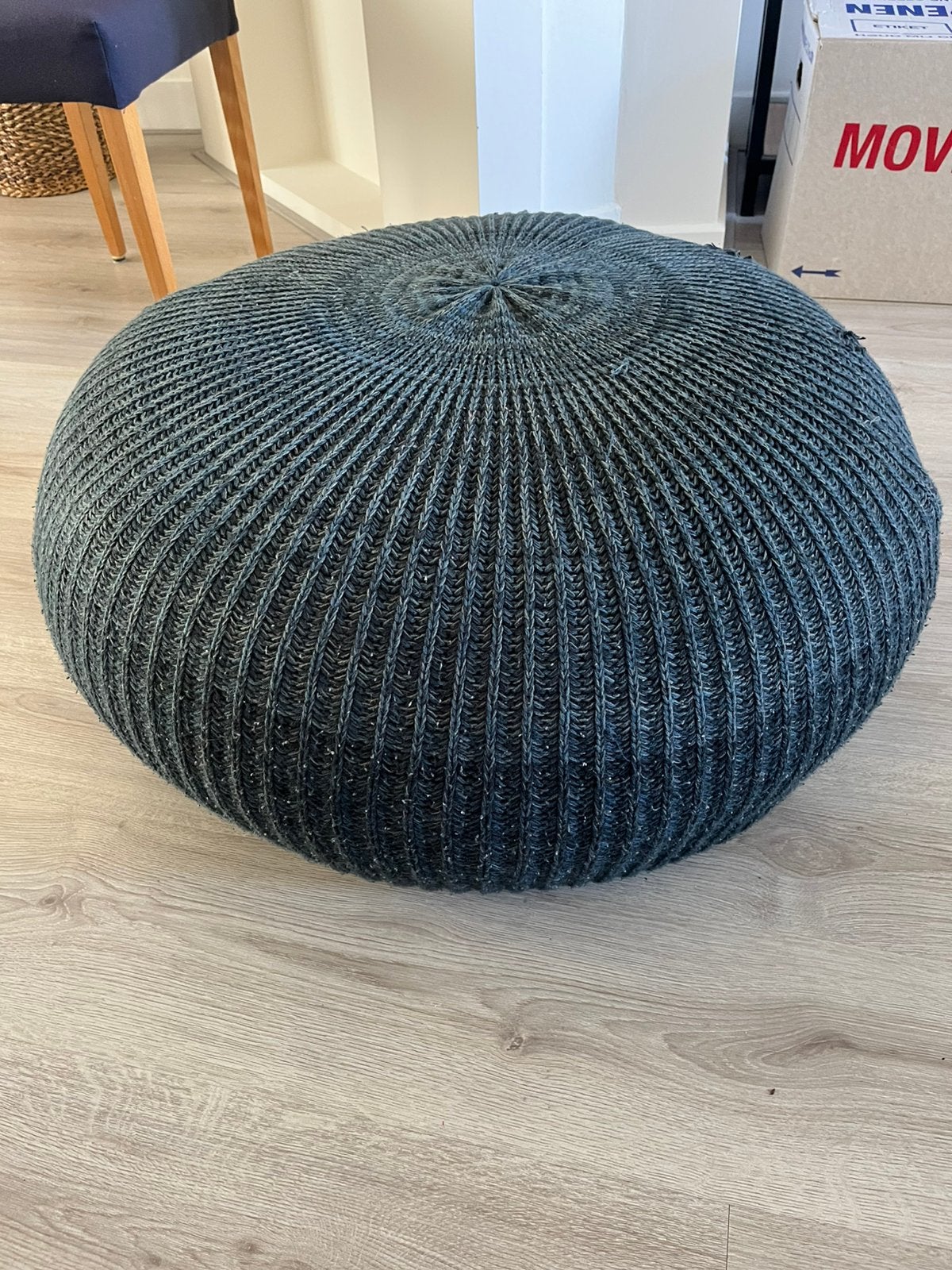 Poef (diameter circa 75 cm), Ophalen, Gebruikt, Rond, 75 tot 100 cm
