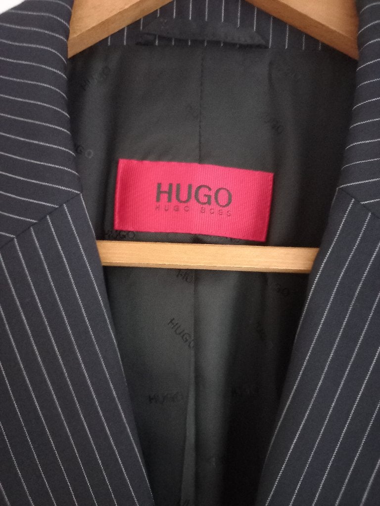 z.g.a.n. Hugo Boss krijtstreep colbert maat 48, Maat 48/50 (M), Zwart, Ophalen of Verzenden, Zo goed als nieuw